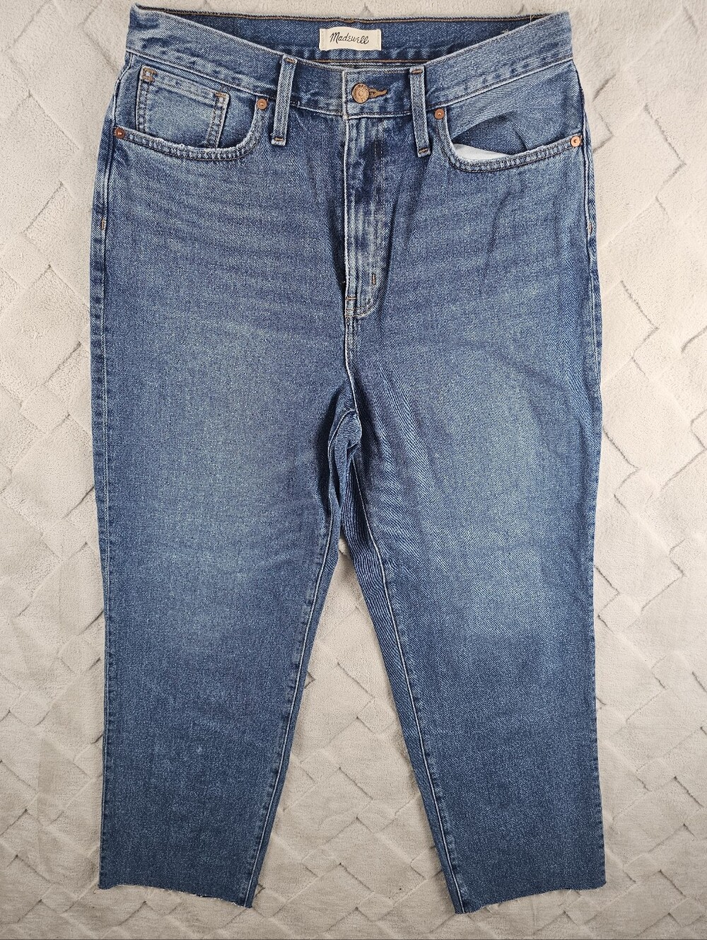 Madewell Baggy Straight Leg Jean Womens 29 Medium Wash Rigid Denim